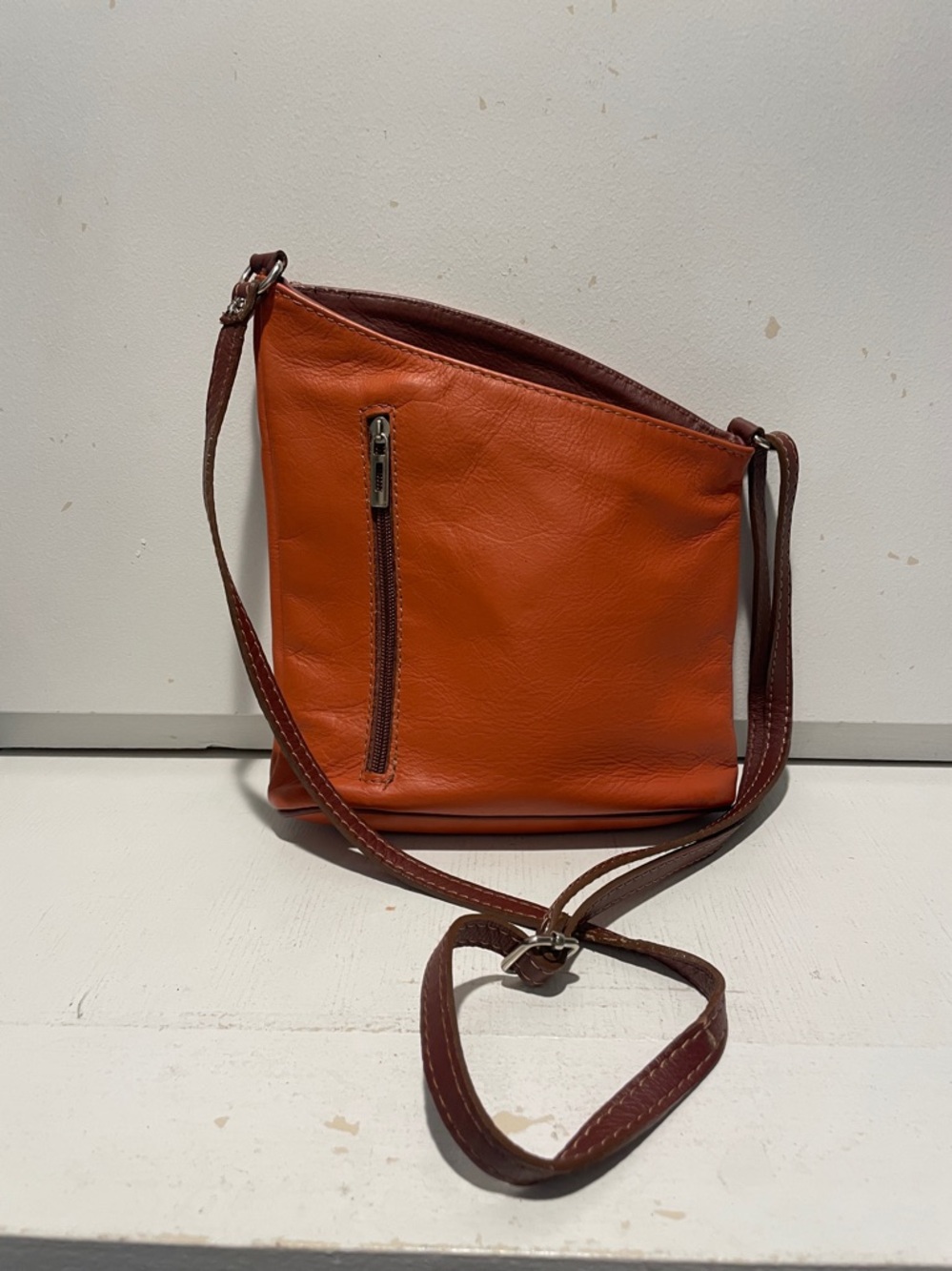 G.M. Genuine Leather Bag Made in Greece.